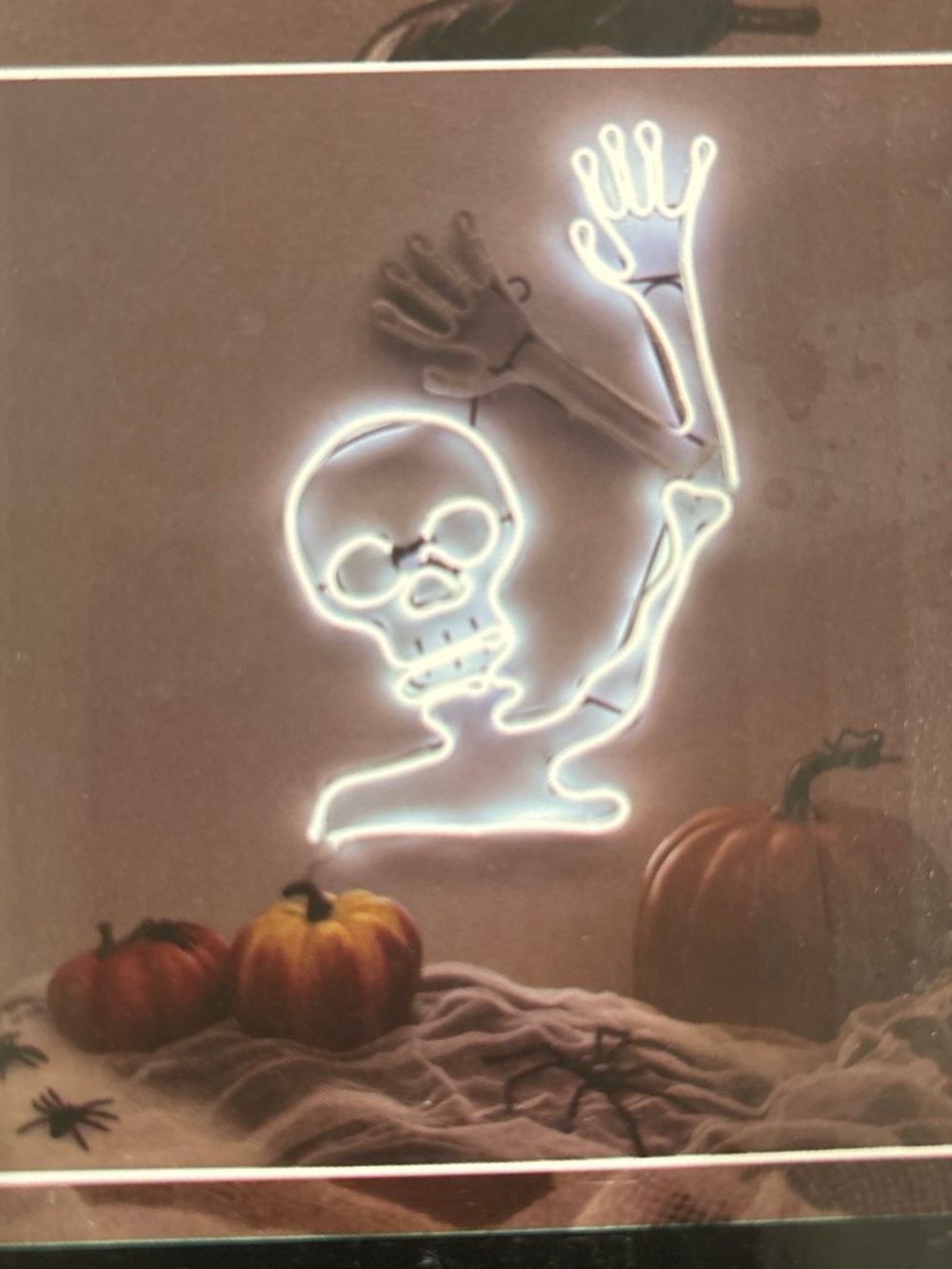 White Neon Skeleton Wall Art - Home Wall Decor
